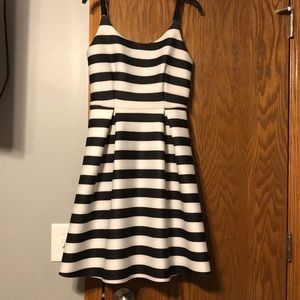Striped pleated dress